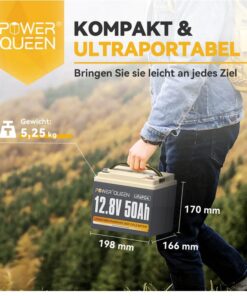 Μπαταριά LiFe-PO4 12.8V 50Ah Power Queen Built-in 50A BMS