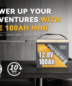 Μπαταρία LiFe-PO4 Power Queen 12.8V 100Ah Mini Built-in 100A BMS