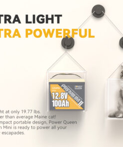 Μπαταρία LiFe-PO4 Power Queen 12.8V 100Ah Mini Built-in 100A BMS