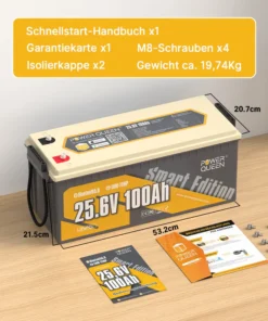 Μπαταριά Λιθίου LiFe-PO4 24V 100Ah Smart Bluetooth Power Queen