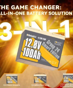 Μπαταριά Λιθίου LiFe-PO4 Bluetooth 12V 100Ah Group 24 Smart Power Queen