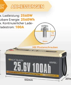 Μπαταριά Λιθίου LiFe-PO4 24V 100Ah Power Queen