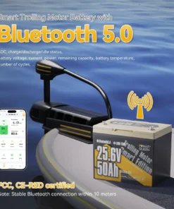 Μπαταριά Λιθίου LiFe-PO4 24V 50Ah με Bluetooth Power Queen Ιδανική για Ηλεκτρική Άγκυρα-Εξωλέμβια