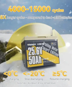 Μπαταριά Λιθίου LiFe-PO4 24V 50Ah με Bluetooth Power Queen Ιδανική για Ηλεκτρική Άγκυρα-Εξωλέμβια