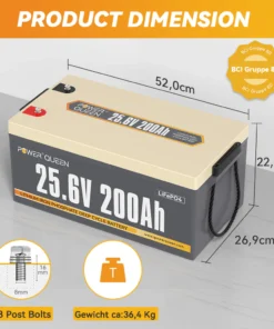 Μπαταριά Λιθίου LiFe-PO4 24V 200Ah Power Queen 200A BMS