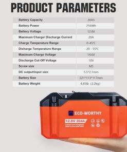 Μπαταρία Λίθιου LiFePO4 12V 20Ah ECO-WORTHY - Image 8