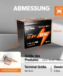 Μπαταρία Λιθίου LiFePO4 12V 65Ah LiTime
