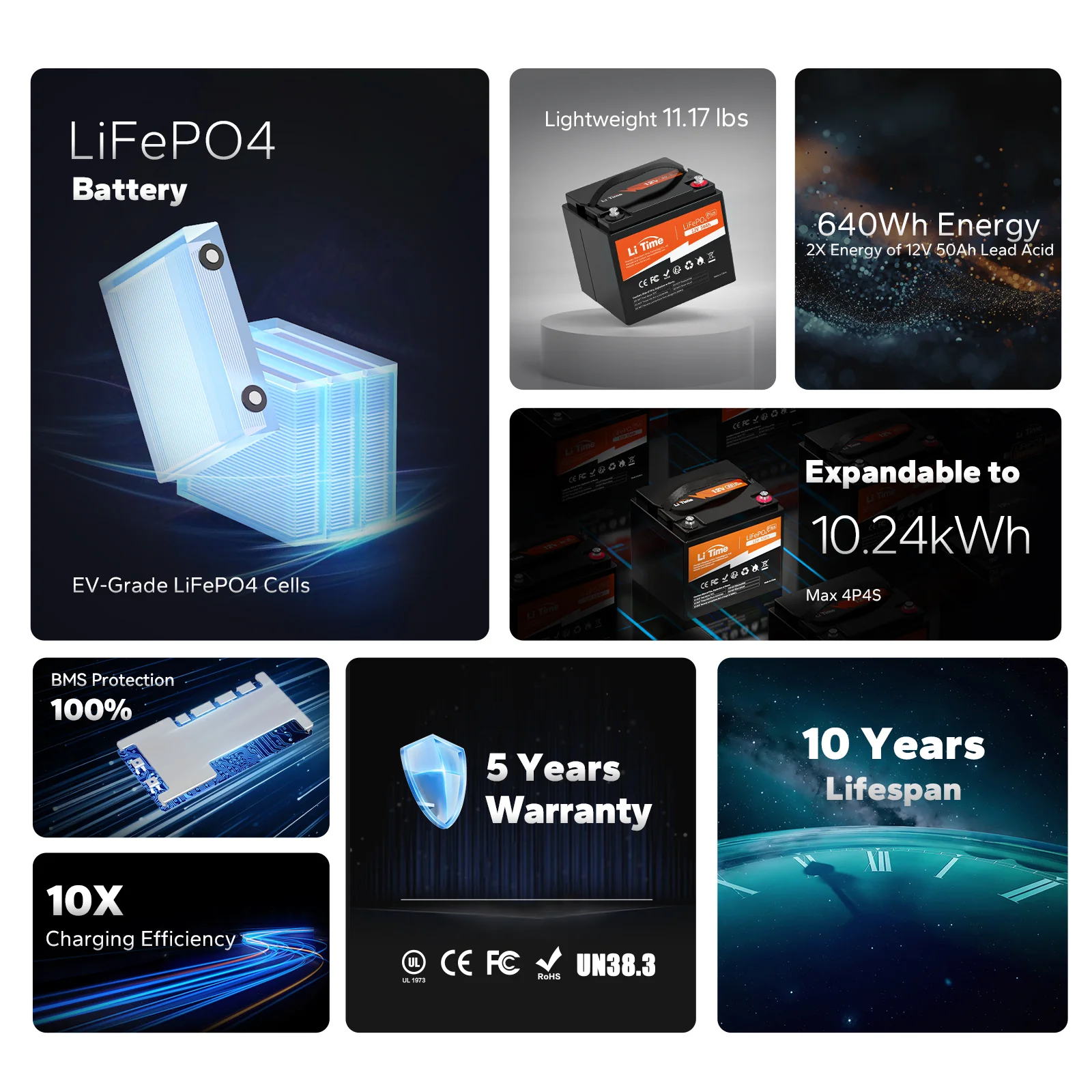 Fishing Accessories - Μπαταρία Λιθίου LiFePO4 12V 50Ah LiTime 9 Μπαταρία Λιθίου LiFePO4 12V 50Ah LiTime