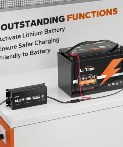 Φορτιστής Μπαταρίας Λιθίου LiFePO4 LiTime 12V 10A Αδιάβροχος IP65