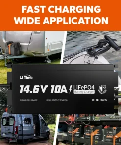Φορτιστής Μπαταρίας Λιθίου LiFePO4 LiTime 12V 10A Αδιάβροχος IP65