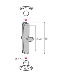 RAM MOUNTS Κορμός Μακρύς B 1” 15.2 cm